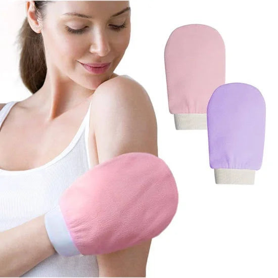 Kitmart™ Exfoliating Gloves Back Scrub Dead Skin Facial Massage Gloves  Durable Multi Color Deep Cleansing Towels For Shower - KITMART