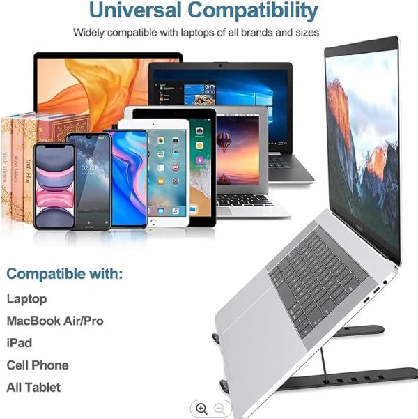 Kitmart™ Mini Laptop Stand: Elevate Your Work (Aluminum & Foldable) - KITMART